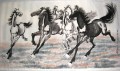 Xu Beihong corriendo caballos 2 tinta china antigua